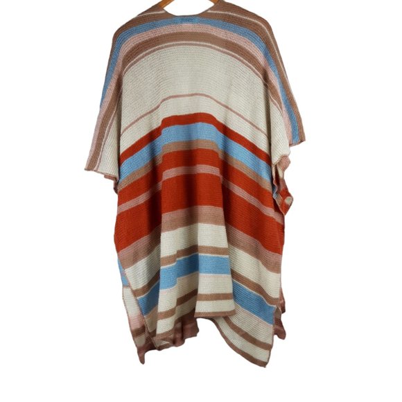 Francesca's Daisy Striped Boho Knit Kimono Cardigan One Size - Picture 6 of 9